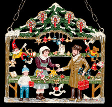 altes Zinnbild auf dem Weihnachtsmarkt Zinn fein bemalt Kühn Zinn mit OVP