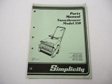 Simplicity 350 Snowthrower Schneefräse Ersatzteilliste Parts List 1984