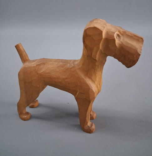 Alt holzfigur terrier - alt,