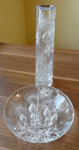Kristallglas set vase schale - kristallglas, +
