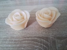 Zwei Rosen-Elambiakerzen Orange