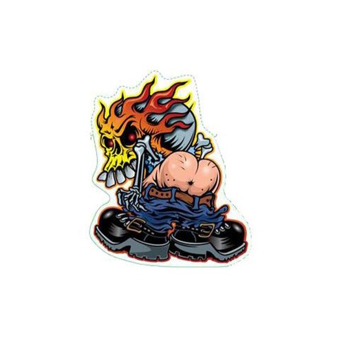 Aufkleber flammender totenkopf - aufkleber,