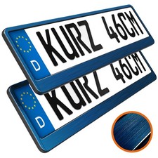 2 kurze Kennzeichenhalter Blau
