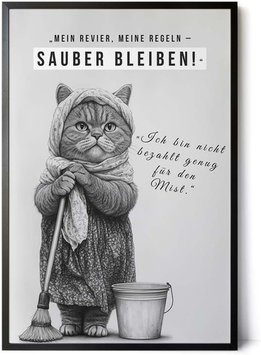 Lustiges katzenbild 30x45cm - katzenbild,