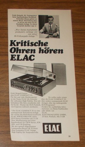 Seltene werbung vintage elac - seltene,
