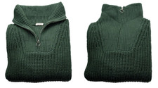 Tchibo Troyer Pullover mit Wolle Reißverschluß weich & wärmend Grün 48/50