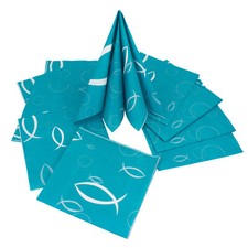 20 Fisch Servietten Kommunion Taufe Konfirmation Türkis Taufdeko Deko Tischdeko