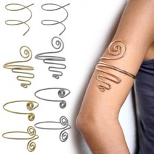 Armreif Armband Armkettchen Gold Silber Oberarm Manschette Chic Boho Vintage Spirale Schlange