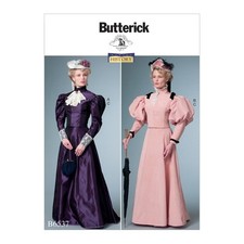 Schnittmuster Historisches Kleid Butterick B6537 A5 6-14 (Gr. 32-40) Dt. Anleitu
