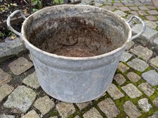 alter Zinkkübel alte rund ZInkwanne Topf Pflanzgefäß Pflanzkübel Übertopf