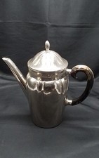 Antike Kaffeekanne Teekanne versilbert mit Holzgriff