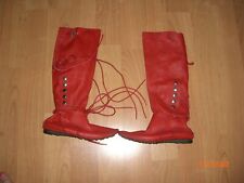 Stiefel-Mokassins NEU echtes Leder in Rot Gr. 37