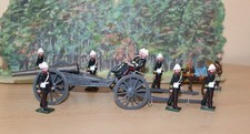 antike Zinnfiguren - Kolonialtruppen - Geschützzug mit Mannschaften, Heyde?