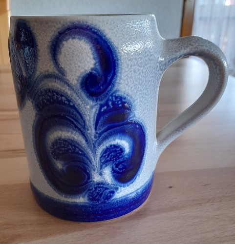 Bierkrug liter blau grau - bierkrug, blau/grau