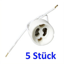 Lampenfassung GU10 Keramik für Halogen LED Lampen max. 75W 250V VDE - 5 Stck 