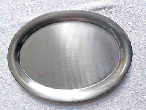 Servierplatte silbern oval