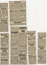 46/493 ANZEIGEN AUS EINER ZEITUNG 1935 STELLENMARKT LANDWIRTSCHAFT DÖBELN usw.