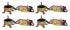 4x 3007 Brushless-Set - 1100KV Motor 20A Regler fertig verlötet Vorprogrammiert