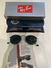 100% AUTH VINTAGE RAY BAN USA B&L GUNMETAL ROUND W1576 METAL SUNGLASSES RARE NOS