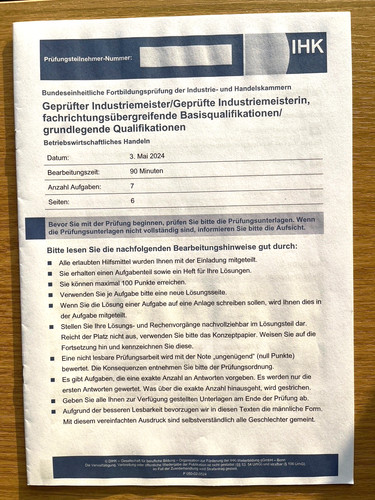 Ihk prüfung industriemeister - prüfung,