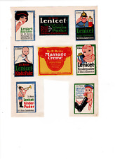 8 Reklamemarken für Lenicet-Kinder-Puder aus Berlin-Charlottenburg (Dr. Reiss)