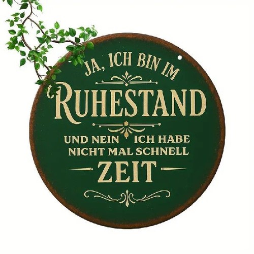 Blechschild rund bin - , im