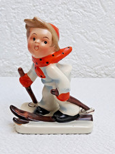 ### 50er - 60er Jahre Cortendorf Keramik Figur Skifahrer mit alten Stempel ###