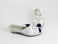 Pantoletten Hush Puppies Keilabsatz Leder weiß Gr. 37-neuwertig