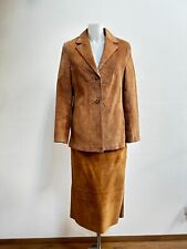 TCM Anzug 2tlg. Blazer mit Rock Set Kostüm Gr. 42 braun  Leder