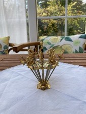 Entzückende Kleine Partyspieße als Schwerter, goldfarbene EmailleArbeit, Toledo