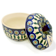 Bratapfel mit Deckel -Dekor Pfauenauge - II Wahl