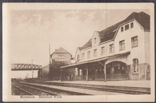 6547. Ak Menzelen bei Alpen am Niederrhein Bahnhof-West von Gleisseite