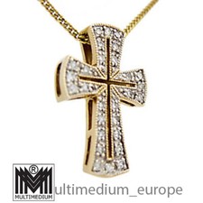 333er Gelbgold Kreuz Anhänger Diamanten gold cross pendant diamonds