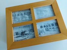 alte ALEPPO SEIFENSCHACHTEL, Holz mit Glas 21,5 x 16,7 x 4,5 cm