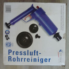 Pressluft-Rohrreiniger, Pumpe, 4 Aufsätze, blau, unbenutzt