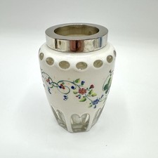 Vase Glas Überfang Handbemalt