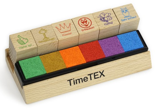 Set holz lehrer stempel tlg - set, lehrer-stempel