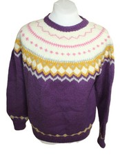 Handgefertigte Damen Woll- Pullover ca Gr 40 Norweger Island-Stil Handarbeit