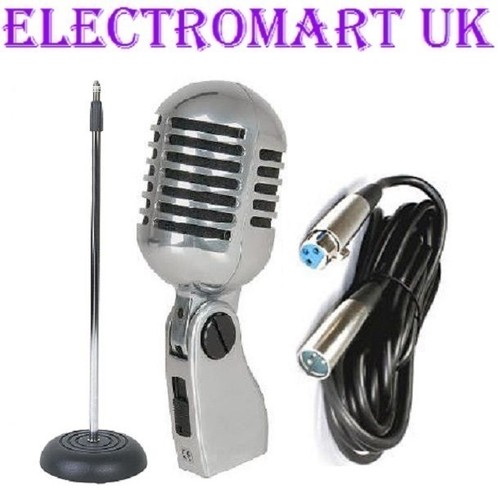 50er stil retro chrom mikrofon - 50er,