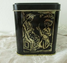 Kleine schwarze Teedose mit