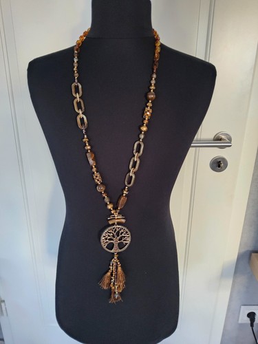 Modeschmuck kette lang braun - modeschmuck,