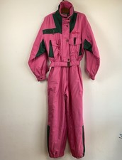 Elho Vtg. Skianzug Apres-Ski Overall 80s 90s Unisex Pink/ Grün Gr. 44 Thinsulate
