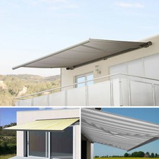 Elektrische Markise T123, Vollkassette 4,5x3m Polyester/Citel Acryl anthrazit