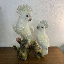 Figur Porzellan Kakadu Papagei 2 St. Auf einem Ast H43cm.