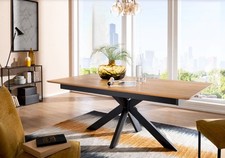 Ausziehtisch 180(265)x100cm Massivholz Wildeiche & Metall schwarz NEU OVP!!!