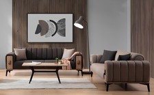 Braune Couchgarnitur 2x