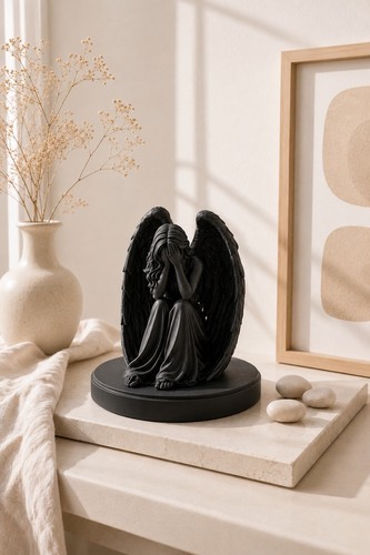 Engel figur schwarz - engel, traurig