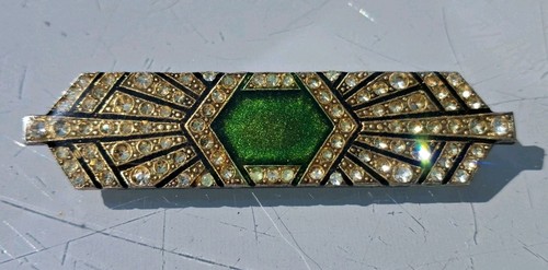 Art deco emaille brosche - deco, mit