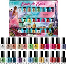 24 x NAGELLACK SET B 24 VERSCHIEDENE MODERNE FARBEN DAS BESTE GESCHENK UK