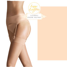 SATIN STOCKING BELT by Wolford M cream tan Seidig weich glänzend Straps Gürtel